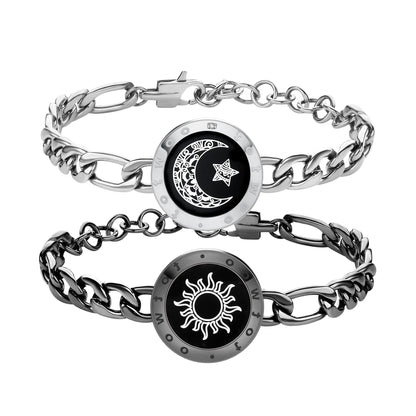 Totwoo Long Distance Relationship Touch Bracelets Couple Birthday Gift Smart Bluetooth Jewelry with App Support iOS Android