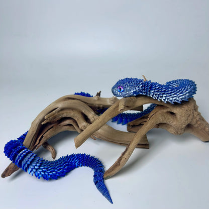 85Cm/33.46In Snake Statue Moveable Joints Animal Model Home Desktop Decoration Ornament Gift Collectible Statue