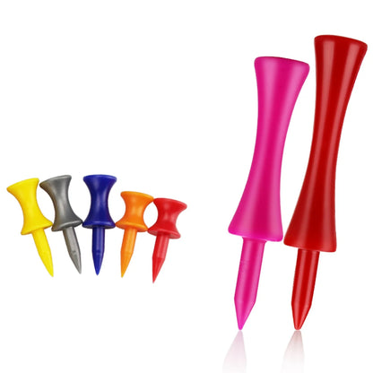 Plastic Golf Tee Pack 50/100 Pcs Step Down Golf Tees Colorful For All Over Sized Driver Irons Hybrids Longer Distance Drop Ship