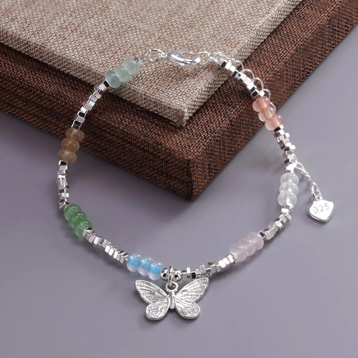 VENTFILLE 925 Sterling Silver Line Extremely Fine Bracelet for Women Love Haert Bead Korean Ins Sweet Jewelry Gift Dropshipping