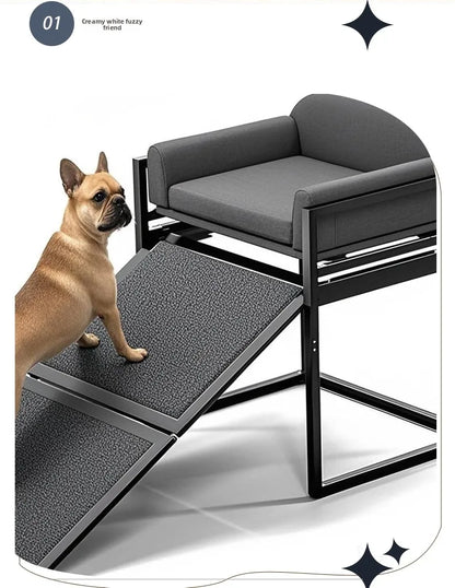 Foldable Pet Ramp for Dogs Cats Non Slip Steps Stairs Ladder for Small Large Senior Pets to Climb Bed Sofa
