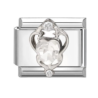 Zircon Pearl Heart Bow Candy Flower Butterfly Italian Charm Links Fit 9mm Stainless Steel Bracelet Personalized DIY Making Gifts