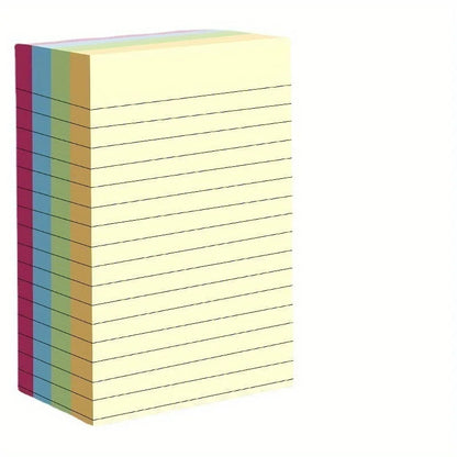A Copy One Hundred Pages Self-Stick Lined Notes, Colorful Portable Memo Pads for Office, Home, School, Easy To Apply Notepad