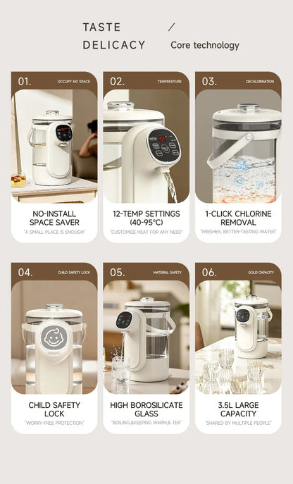 3.5L Electric Kettle Automatic Keep-Warm Electric Pot 12-level Temperature Adjustment Water Kettle Multifunction Water Dispenser