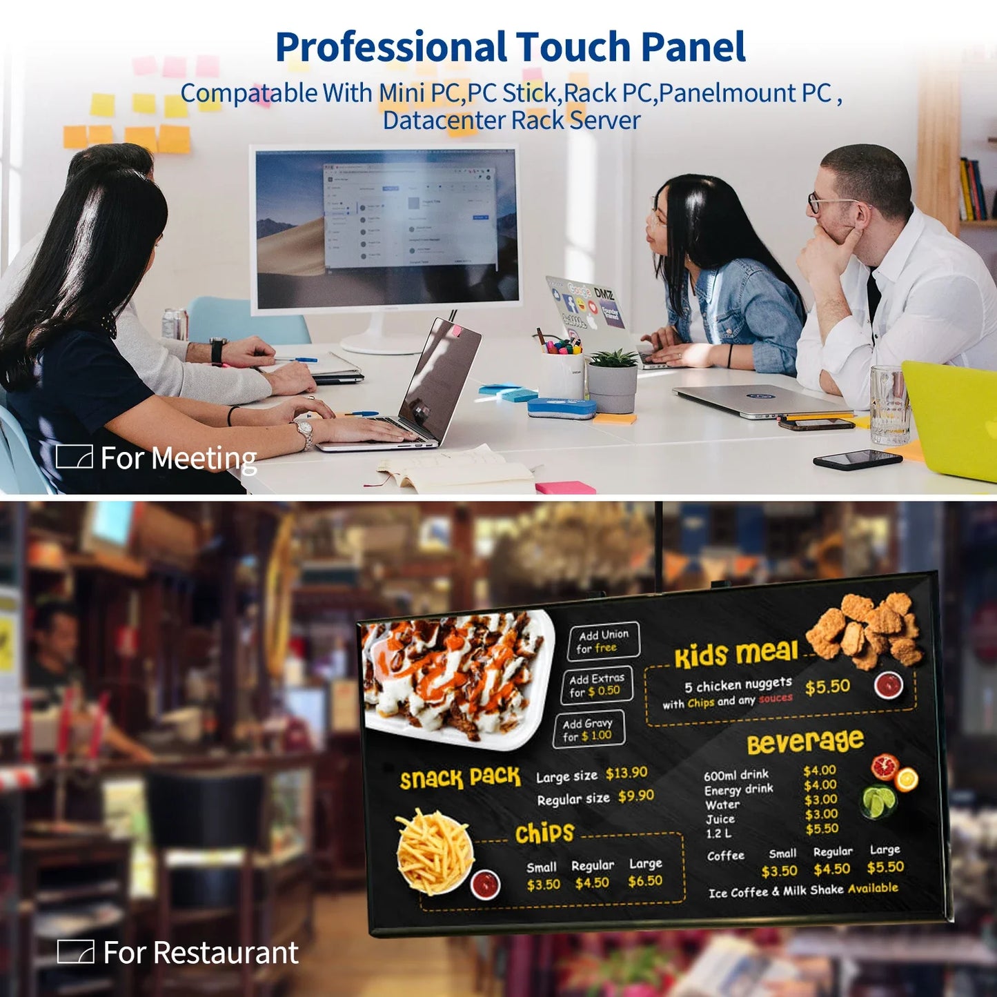 8 To 43 inch Wall mounted PCAP Multi Touch Screen Display Touchscreen Monitor Android 11/12/14 Tablet Industiral All In One Pc