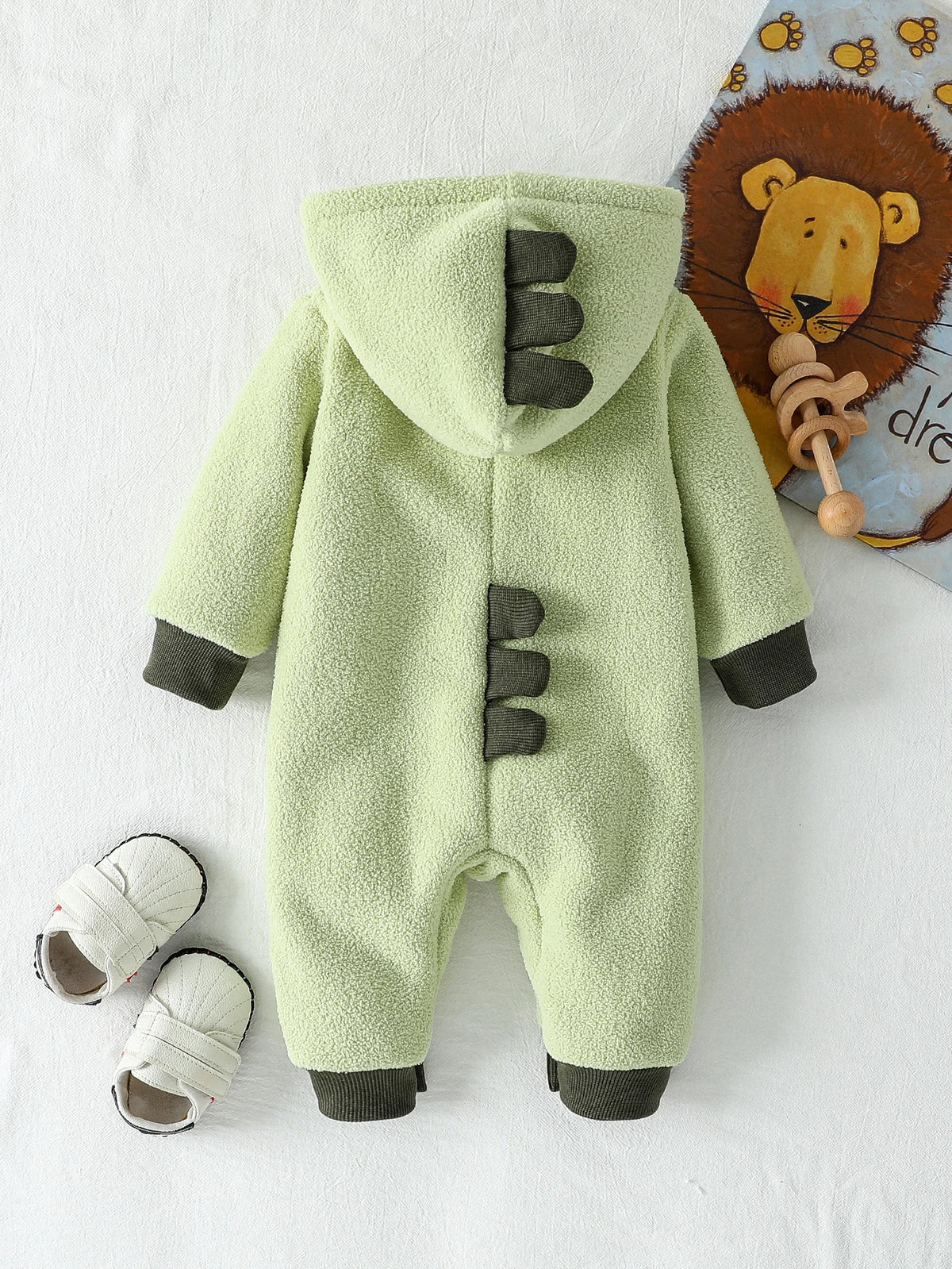 2025 Autumn /Winter Newborn Baby Boy/Girls Warm Fleece Romper Jumpsuit Solid Infant Hooded Jumpsuit Baby Cute Clothing For 0-1Y