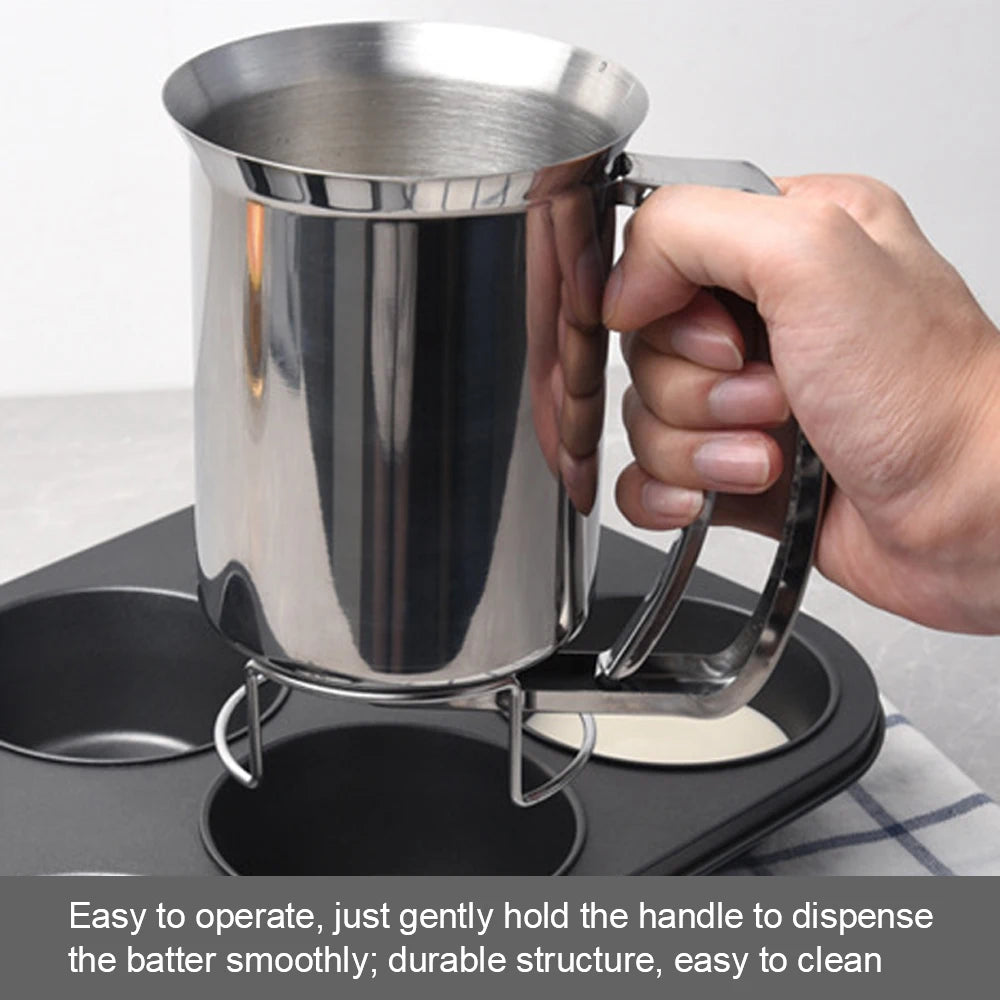 Kitchen Tool Cake Cupcake Dough Dispenser Funnels Piston Funnel With Support Batter Dispenser Baking Tools Stainless Steel