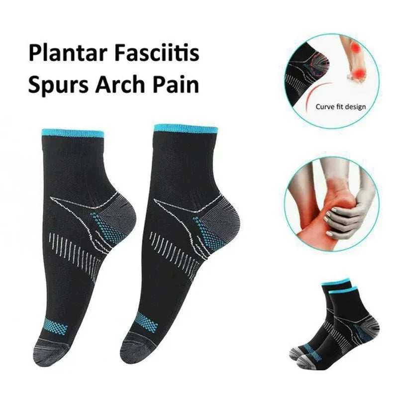 1Pairs Plantar Fasciitis Socks with Arch Support for Men & Women - Best Ankle Compression Socks for Foot and Heel Pain Relief -