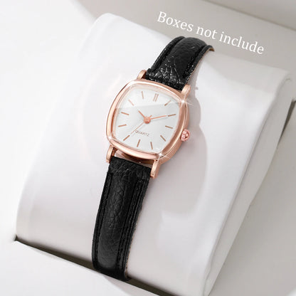 Fashion Small Dial Women Quartz Watch Ladies Simple Leather Band Wristwatches（Without Box）