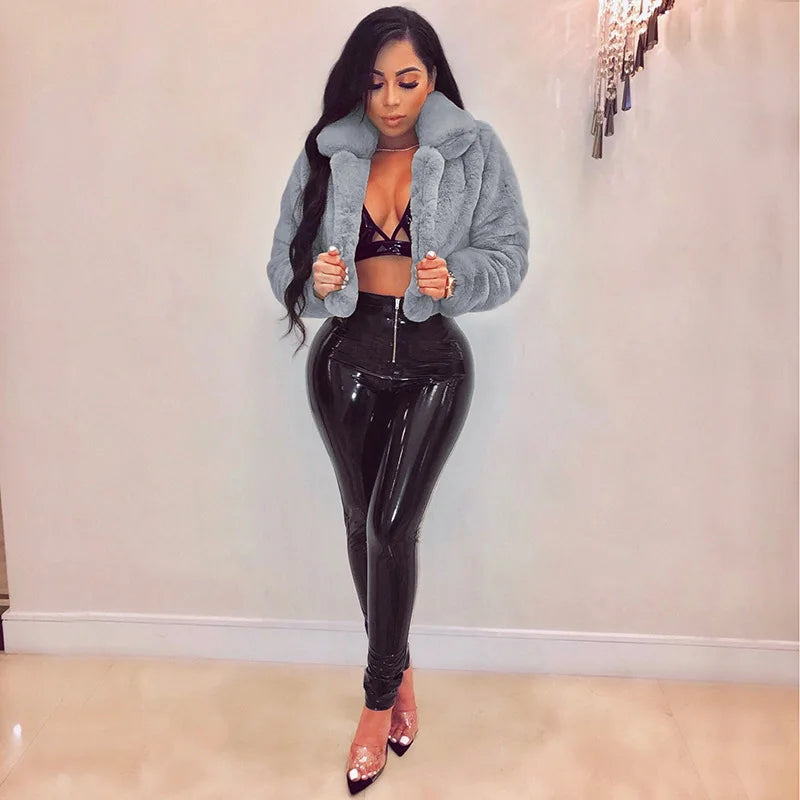 Women Coat Faux Fur Coats Sexy Short Jackets Turn Down Collar Long Maxi Loose Open Stitch Thick Warm Outerwear Autumn Winter
