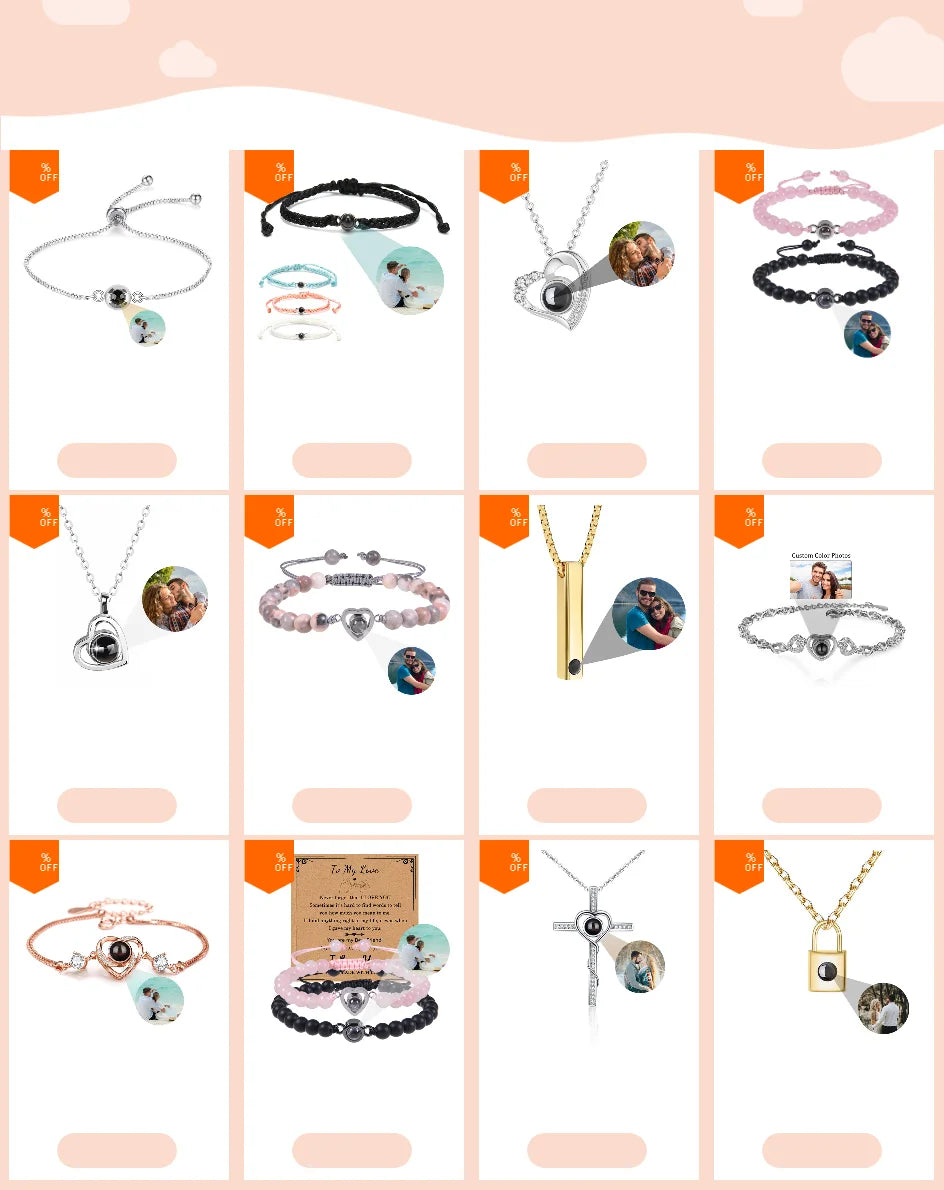 Custom Bracelets with Picture inside Customized Projection Bracelets with Photos Bracelet Personalized Photo Memorial Gifts