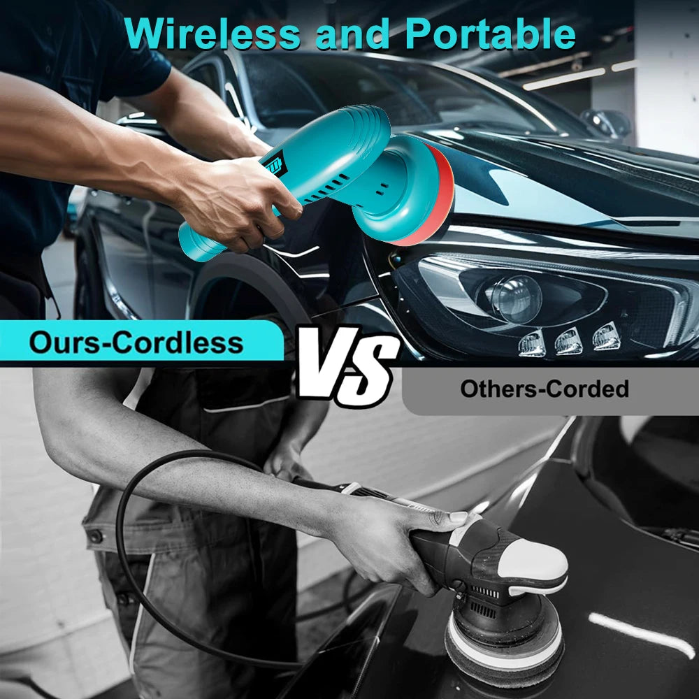 EAFC Car Polisher Handheld Wireless Polisher Car Polishing Waxing Sanding Machine Power Tool for Car Body Cleaning Waxing Repair