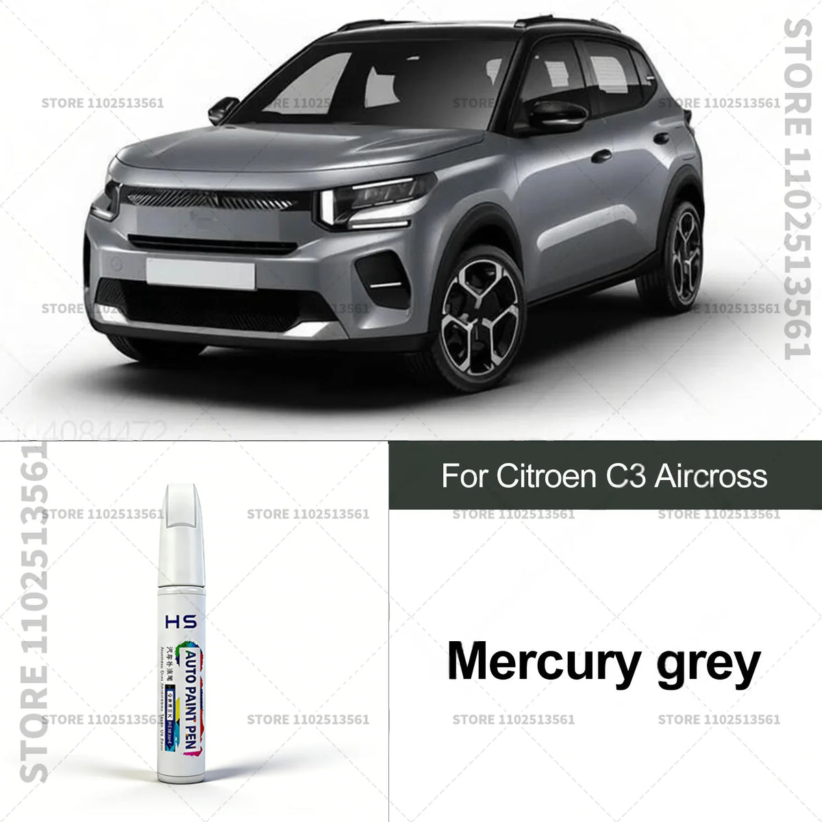 Touch Up Paint Pen Quick Repair Car Scratch Chip Paint Brush Cosmo blue black Montana green Ploar white For Citroen C3 Aircross
