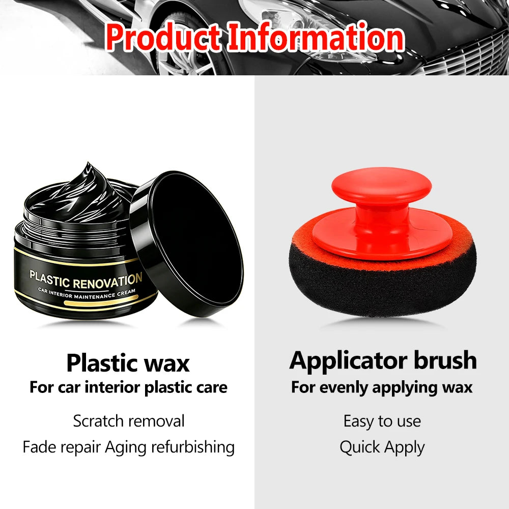 Car Interior Plastic Leather Scratch Repair Paste Anti-Aging Paste Automotive Tires Seats Steering Wheel Polishing Wax