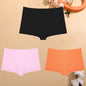 FINETOO 3PCS Women's Cotton Boyshort Panties Breathable Low Waist Solid Colors Underwear Female Casual Sports Boxers Underpants