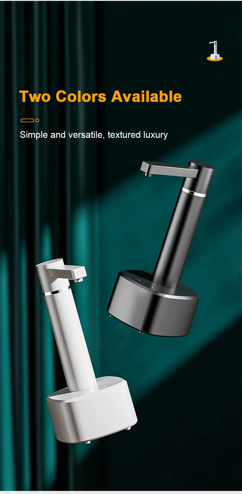 Electric gallon pump desktop water dispenser, rechargeable water bottle pump, automatic water dispenser