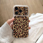 Luxury Leopard Print Cortex Leather Phone Case For iPhone 17 Pro Max 12 13 14 15 16 11 Cases Shockproof Bumper Back Cover Funda