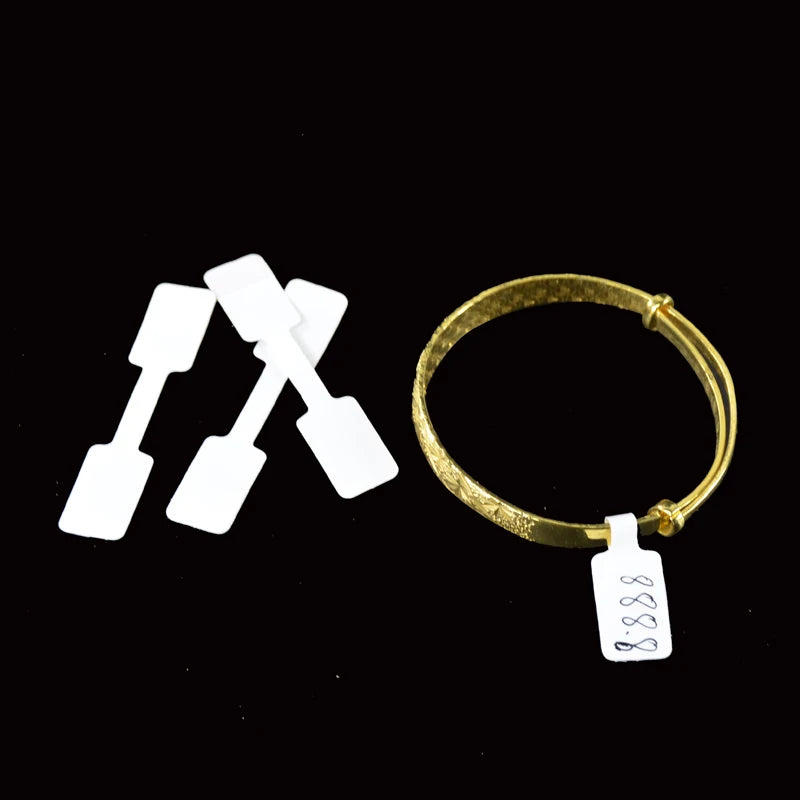 100pcs/50pcs Jewelry Strung Pricing Price Tags with String Gold Merchandise Cloth Label Price Label