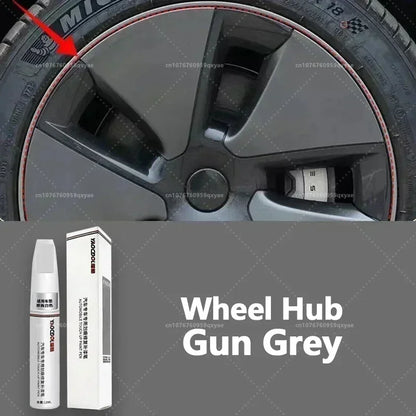 Suitable for Tesla Model 3 Y X S Automotive Paint Repair Pen Pearl White Clearcoat Pen Paint Repair Set Wheel Hub Silver