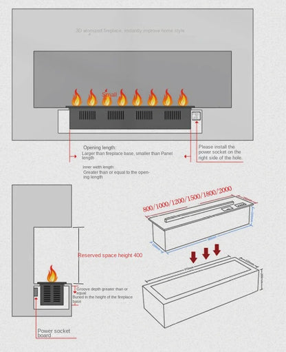 Intelligent Water Replenishment Multi-Color Atomization Fireplace Designer Luxury Home Decoration 3D Atomization Fireplace