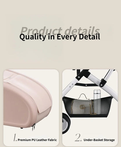 Clear View Foldable Portable Pet Stroller Button Closure Breathable Lightweight Travel Cart Transparent Window For Cats Dogs