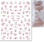 3d Nails Art Decals Spring Fruits Pink Full Tips Peony Magnolia Flowers Adhesive Sliders Stickers Decoration For Nails Manicure