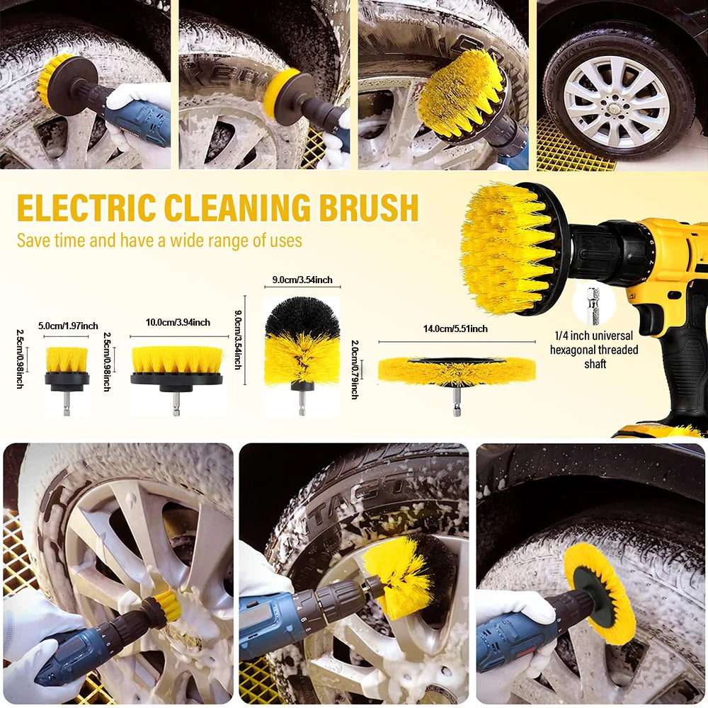 Podofo 20 Pcs Car Cleaning Set Car Care Set for Interior and Exterior - Car Wash Set with Brushes, Polishing Sponges, Cleaning Gel for Car Interior&Exterior Cleaning With Carry Bag