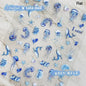 Colorful Bagful Jellyfish Bubbles Swimming Rings Rainbow Stars Ocean Starfish Self Adhesive 5D Nail Art Sticker Manicure Decal