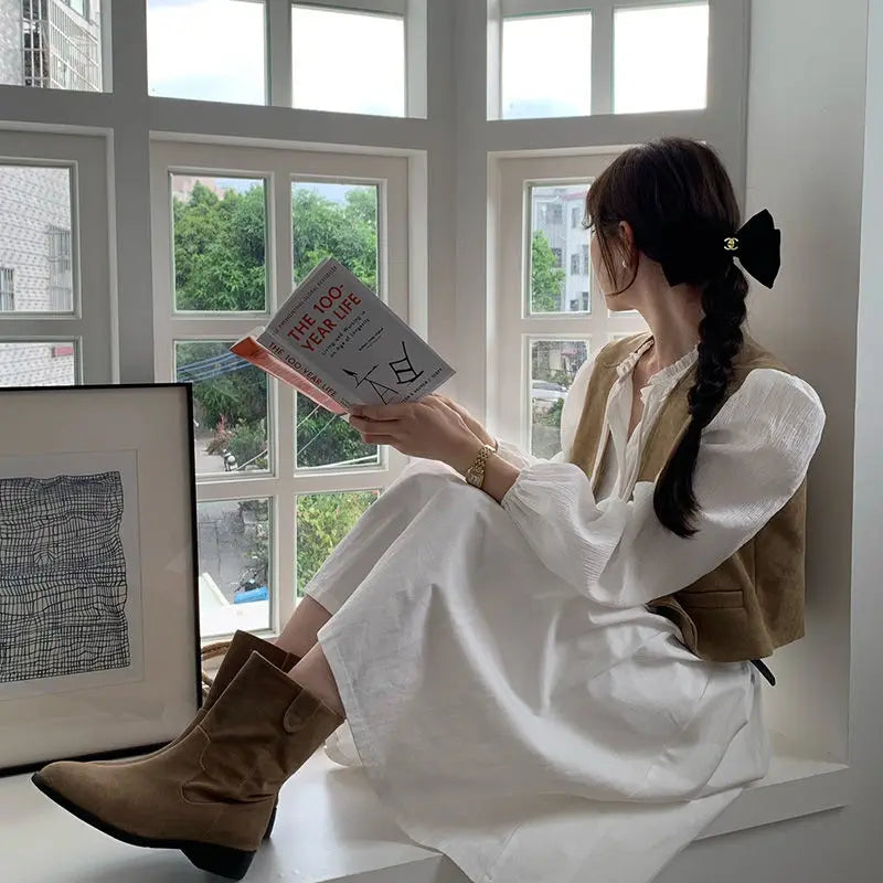 Retro Vests Women V-neck Single Breasted All-match Korean Style Spring Autumn Layering Outerwear Cozy Vintage Loose Comfortable