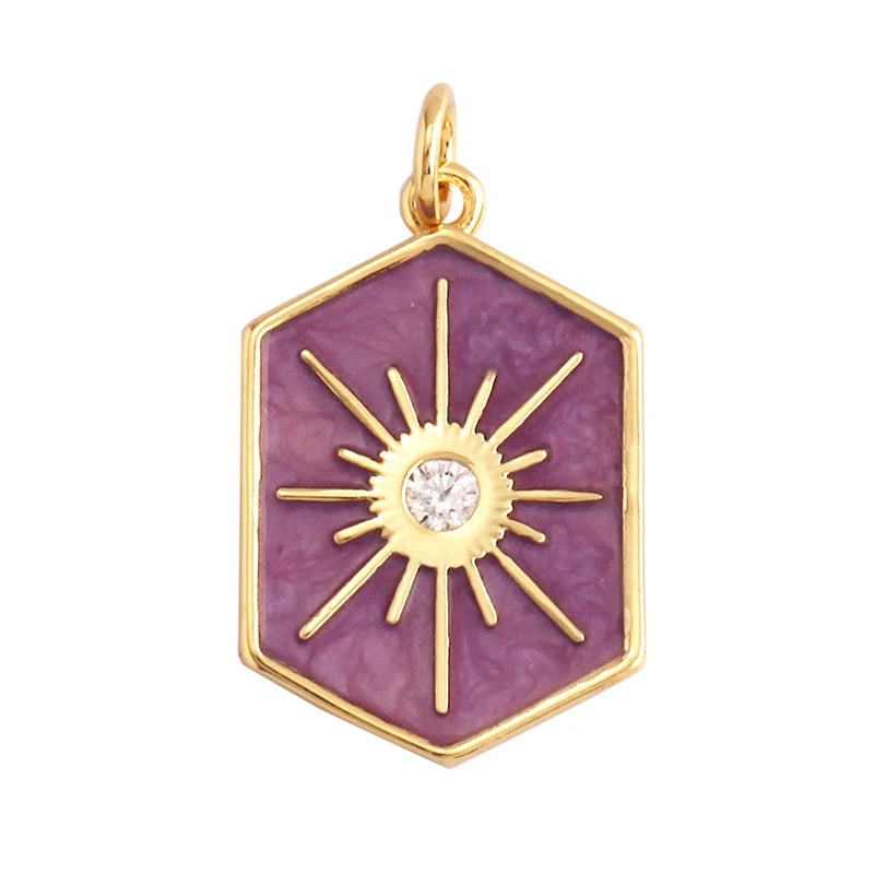 Sun Moon Star Space Celestial Compass Charm Pendant in Gold Colour , Jewelry Necklace Bracelet Making Supplies L93
