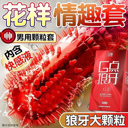 10/12PCS Erotic Condom Ice and Hot Feeling Big Particles Spikes Condom G Point Stimulation Sexshop Contraception for Men Sex Toy