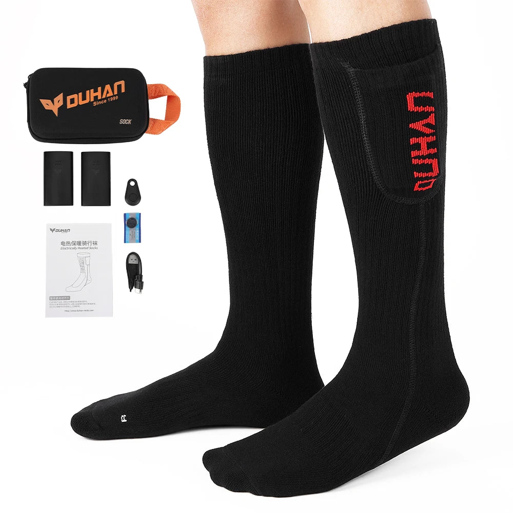 Electric Heating Socks for Skiing Snowboarding Hiking Rechargeable Batteries Thermal Warmer Remote Control Winter Outdoor Sports