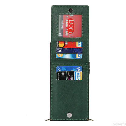 Zipper Wallet for IPhone 17 Air 16 16E 15 14 13 12 11 Pro Max Plus Case with Card Holder Lanyard Strap Crossbody Leather Cover