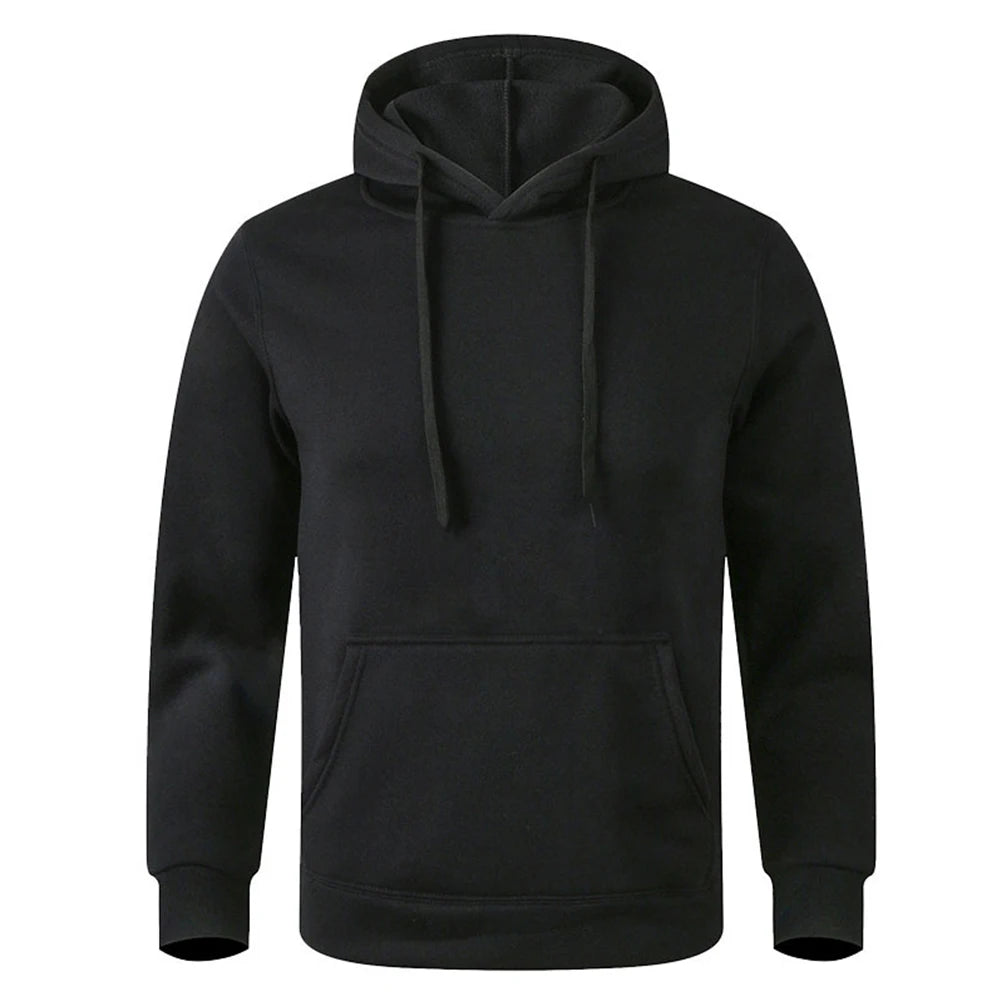 Men's and Women's Warm Sweatshirt Casual Solid Color Streetwear Pullovers Sport Fitness Pocket Hoodies Multi Color