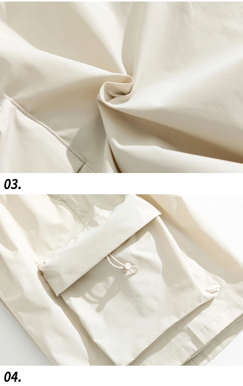 2025 Summer New Japanese Style Large Size Thin Shorts Men Loose Knee Cargo Shorts Hip Hop Streetwear Male Short Trousers
