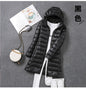 Women Ultra Light Long Down Jacket Coats Autumn Winter Loose Long Sleeve Zip Up Loose Korean Hooded Detachable Tops Outwear