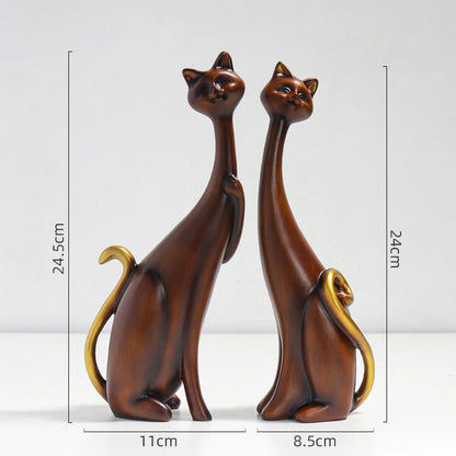 Home Decor Nordic Graffiti Art Oil Painting Cat Decoration Resin Abstract Ornament Figurines Bedroom Desktop Porch Cat Sculpture