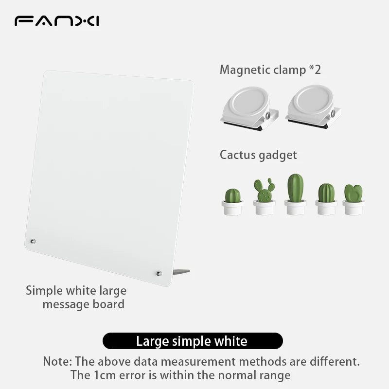 Magnetic Bulletin Board with Stand Magnetic Board for Tabletop with Magnetic Clamp Metal Board for Magnets Display