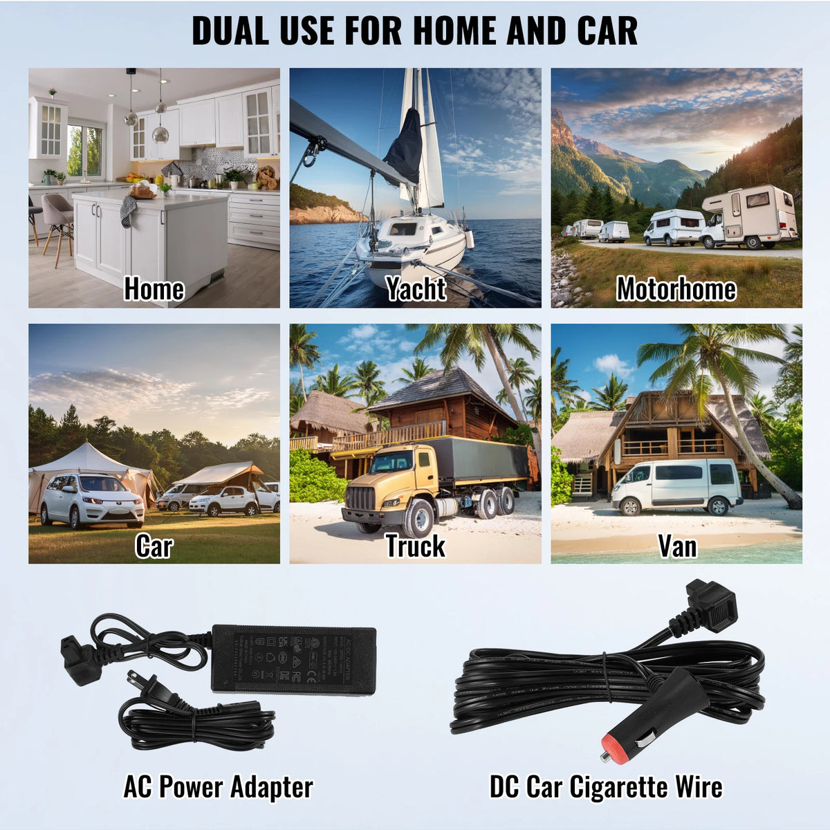 SucceBuy 30/37/45L Car Refrigerator Single Zone Portable Freezer&Built-in Light Compressor Cooler for Outdoor Camping