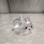 **Cartoon Pet Hair Memorial Transparent Storage Box Keyring Cute Animal Rabbit Fur Organizer Keychain Bag Pendant Pet Souvenirs