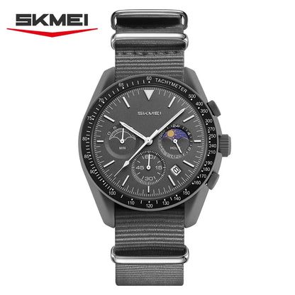 SKMEI 9392 Quartz Chronograph Watches Men Women Date 30M Waterproof Sport Wristwatch Fashion Nylon Strap Watch Gifts Reloj Mujer