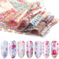 16Pc Holographic Nail Foil Set Starry Transfer 20*4cm Sticker Laser Flowers Leopard Mix Design Decal DIY Nail Art Decoration
