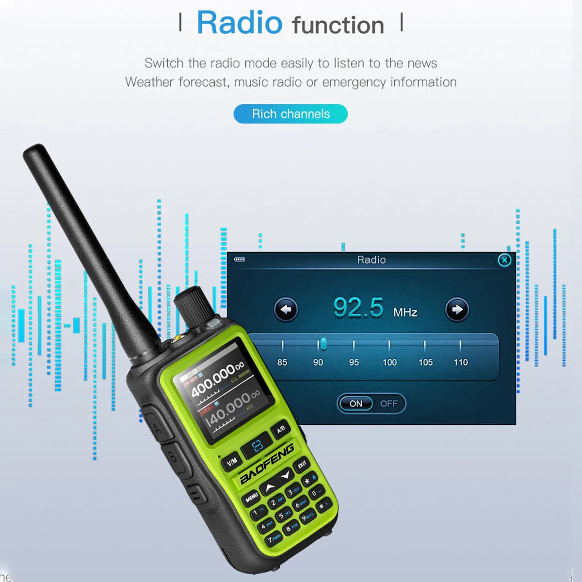 BAOFENG UV-5R Mini Walkie Talkie Multi Band Bluetooth Programming Wireless Copy Frequency 999CH Type-C Long Range Two Way Radio