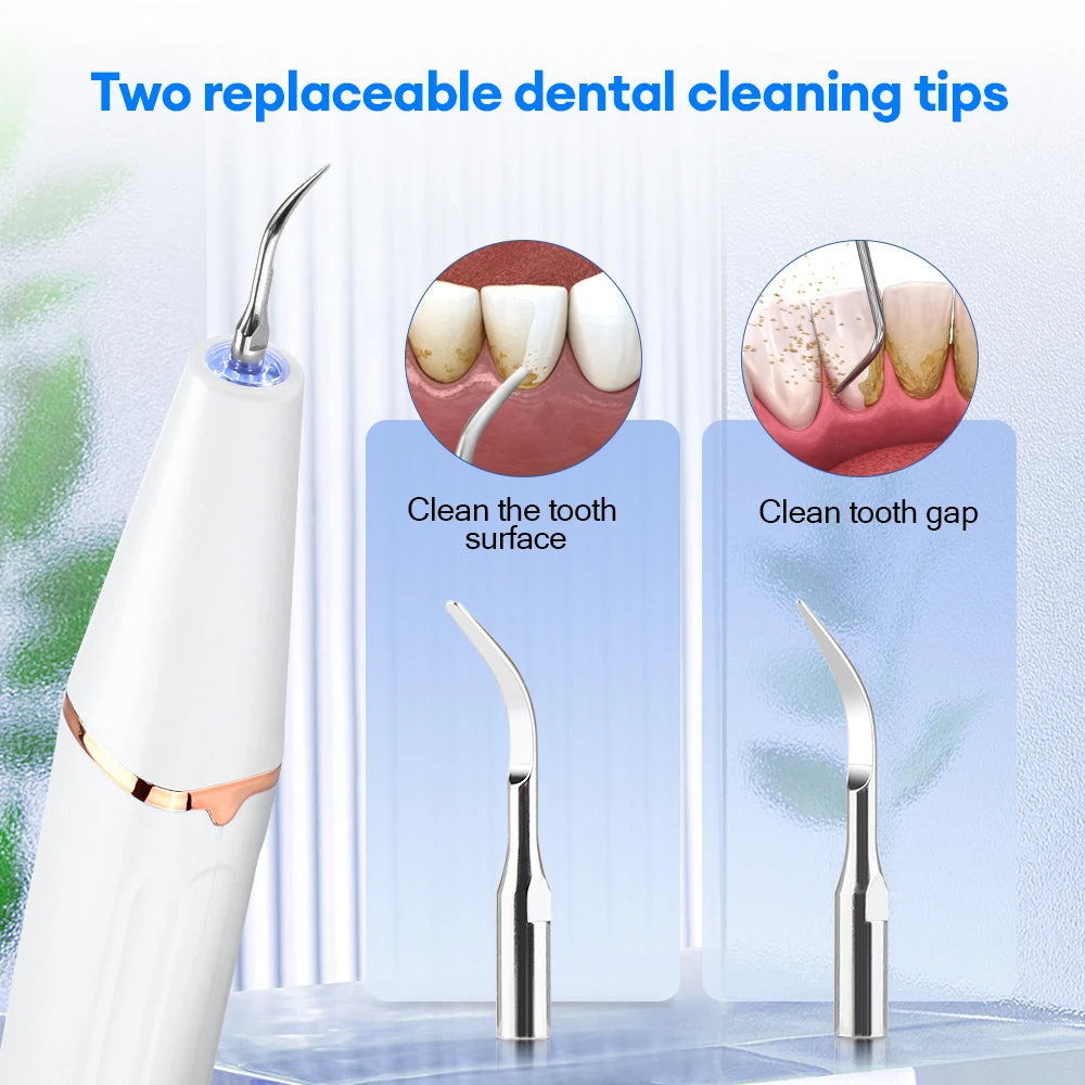 Dental Scaler For Teeth Tartar Remover Electric Teeth Cleaner Tooth Calculus Plaque Remover LED Ultrasonic Dental Stone Removal