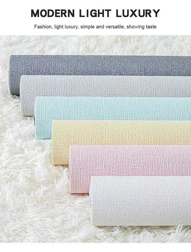 Self-Adhesive 3D Linen Foam Wall Sticker PVC Moisture-proof Wallpaper for Living Room Bedroom Bathroom Dormitory Home Decoration