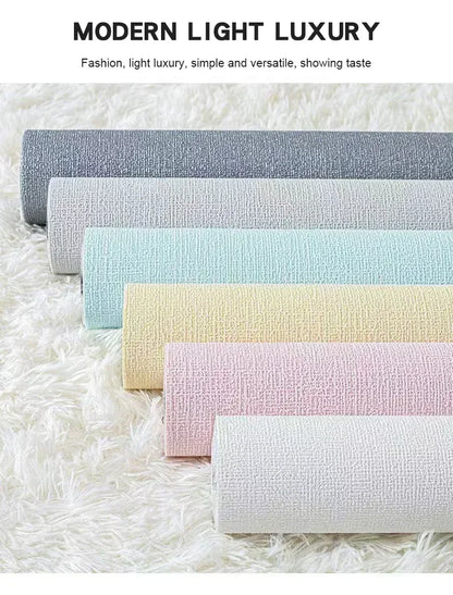 Self-Adhesive 3D Linen Foam Wall Sticker PVC Moisture-proof Wallpaper for Living Room Bedroom Bathroom Dormitory Home Decoration