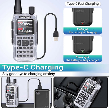 BAOFENG MINI 5 Walkie Talkie 2200mAh Battery APP Bluetooth Programming Long Range Dual PTT Newly Upgraded UV-5R MINI Ham Radio