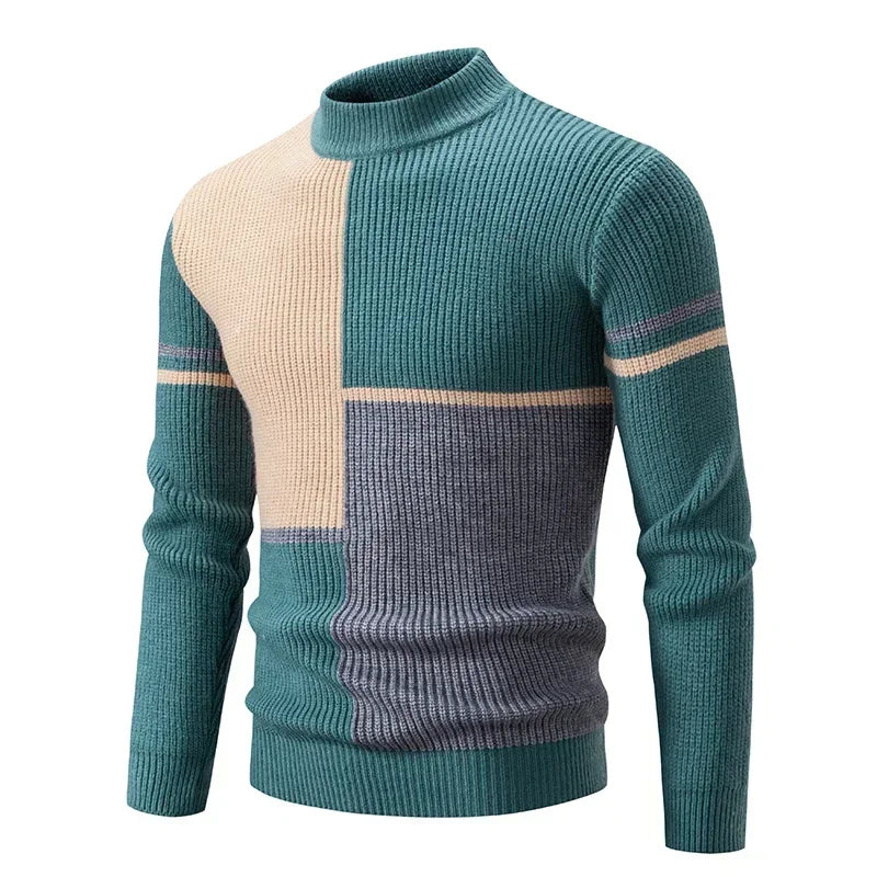 New Autumn and Winter Casual Warm Neck Sweater Knit Pullover Tops  Man Clothes