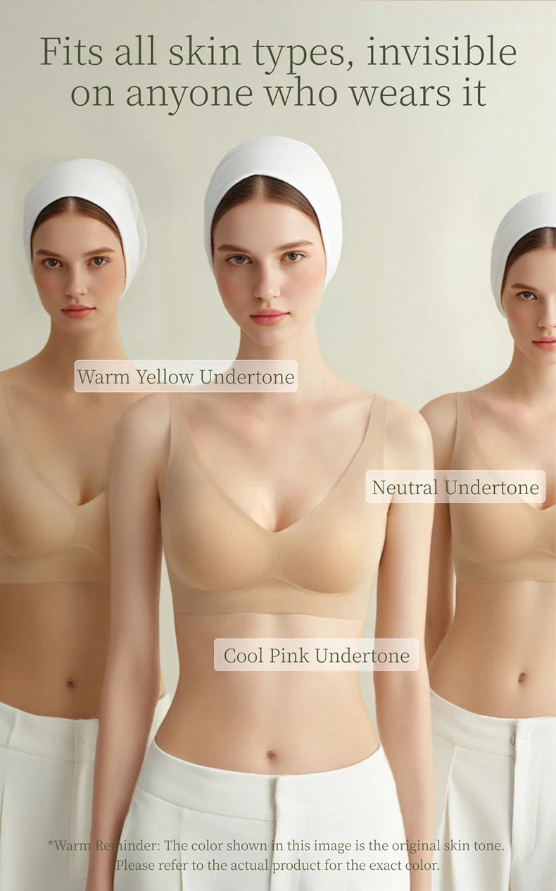 SUJIIN Sexy Seamless Wireless Bras for Women Push Up Padded Soft Support Invisible Lift V Neck Bralette Smooth Bra Female MX208