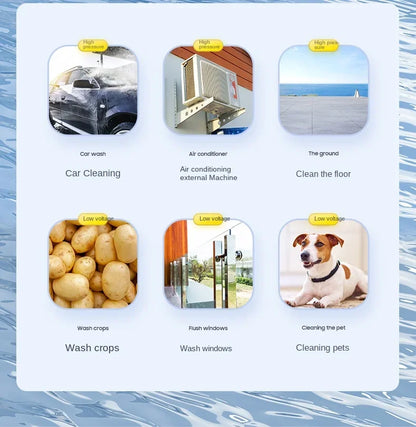 High Pressure Washer Car Water Gun  Home Garden Cleaning Washing Machine Gun 6-1 Battery Washer